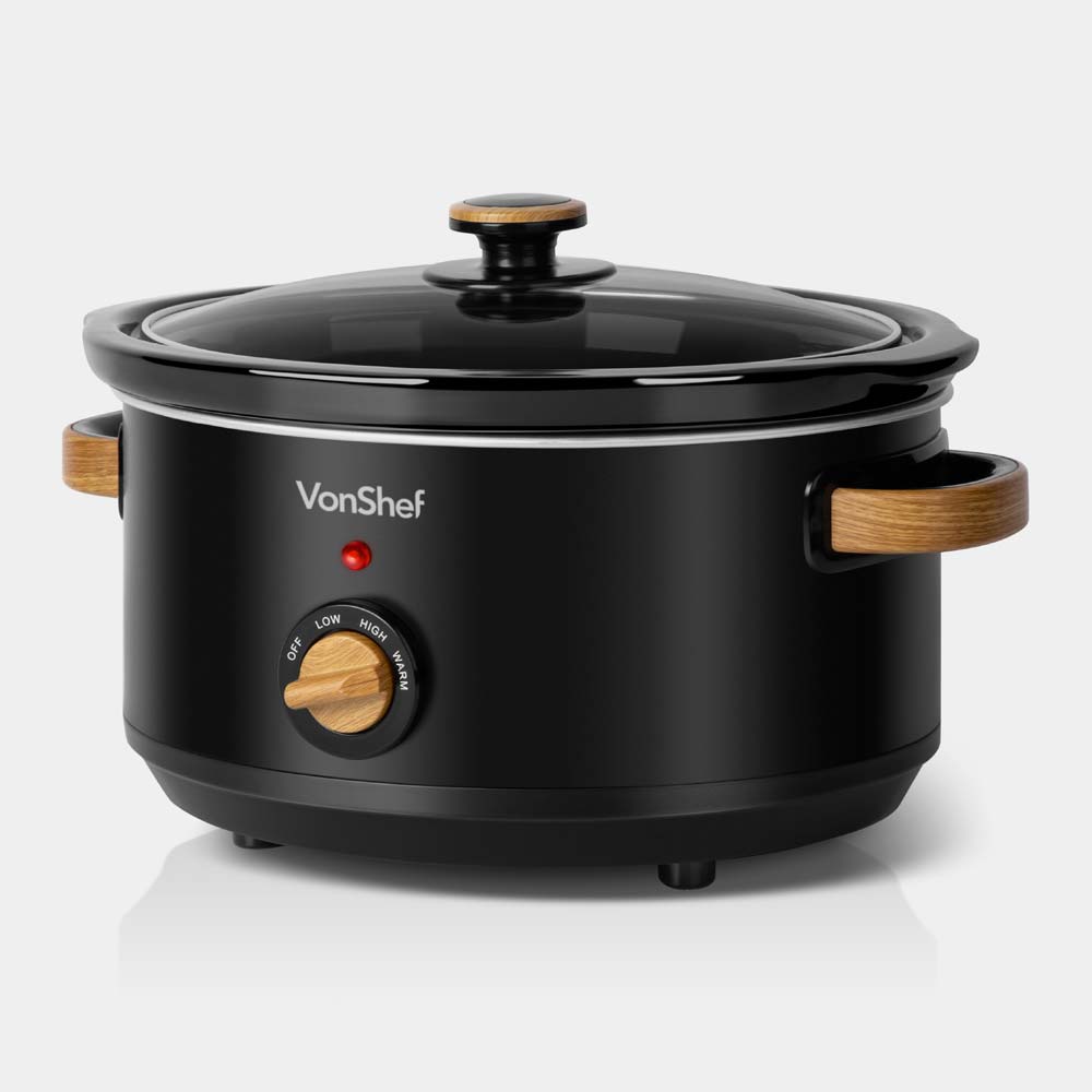Fika Black & Wood 3.5L Slow Cooker