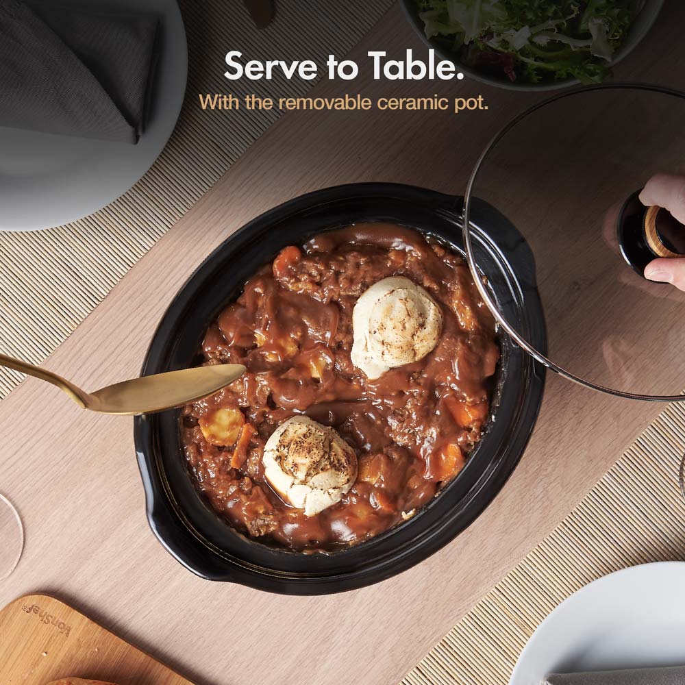 Fika Black & Wood 3.5L Slow Cooker