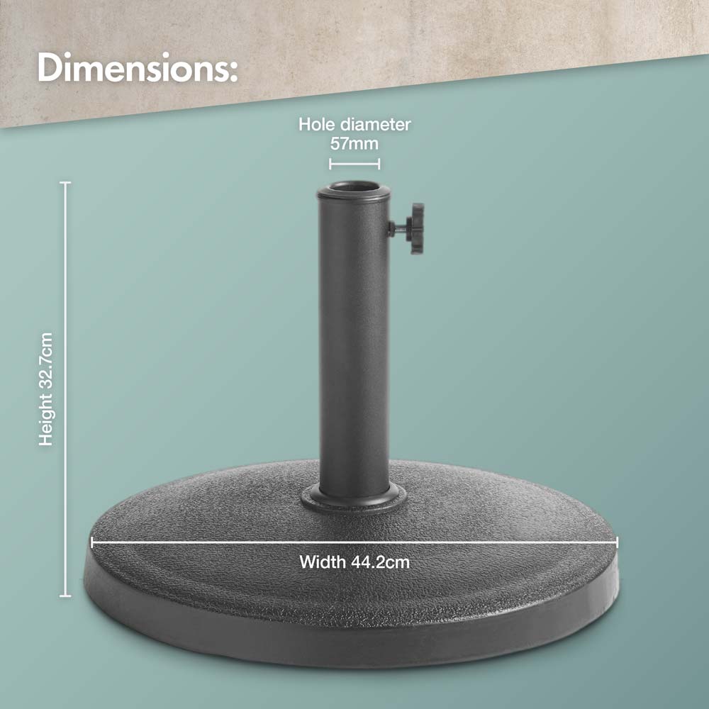 Grey 2.7m Steel Garden Parasol & Base Set (12kg)