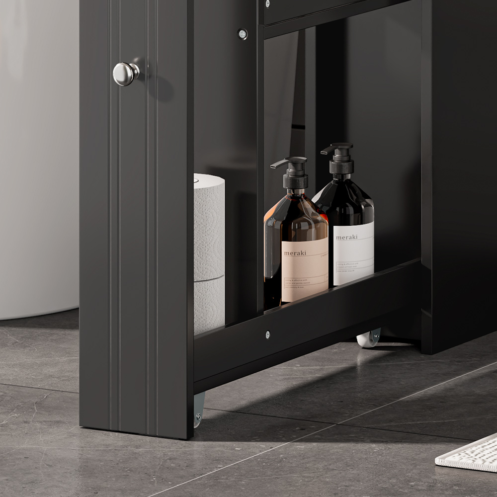 Shrewsbury Black Slim Bathroom Storage Unit