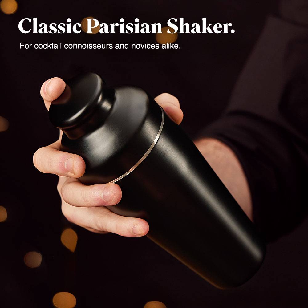 Parisian Black Cocktail Shaker Set – 6 Piece