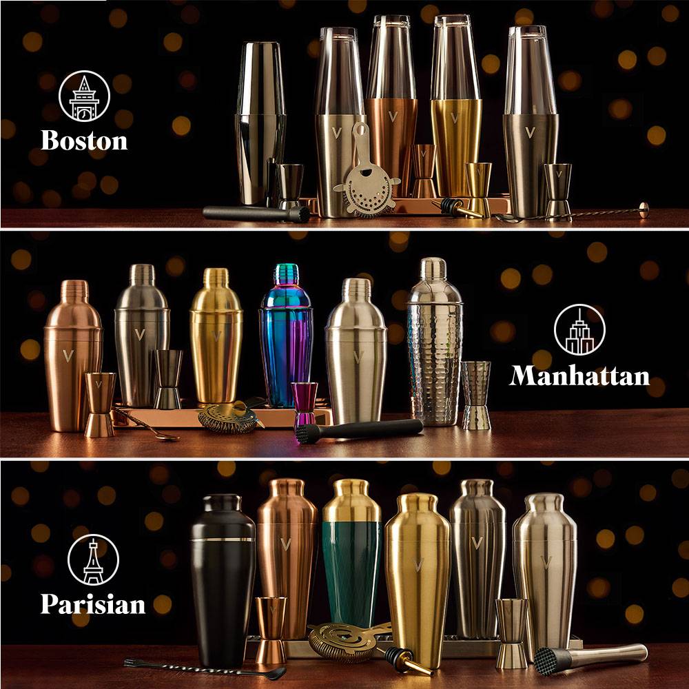 Parisian Black Cocktail Shaker Set – 6 Piece