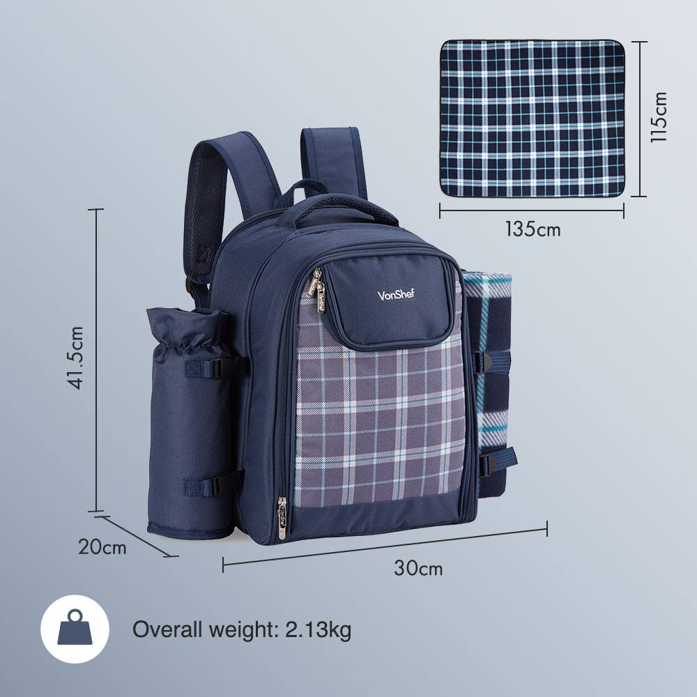 Navy Picnic Backpack - 2 Person