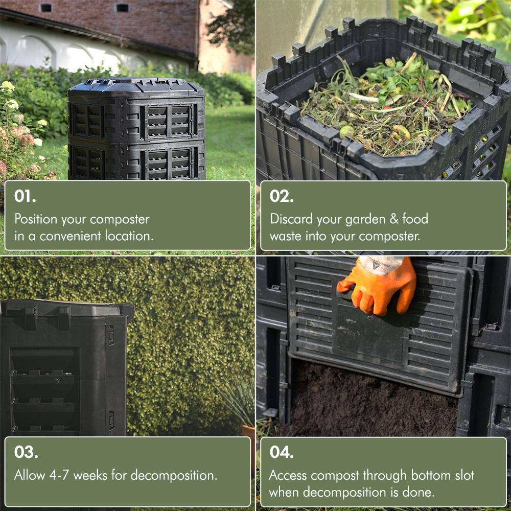 Black Composter Bin 360L 