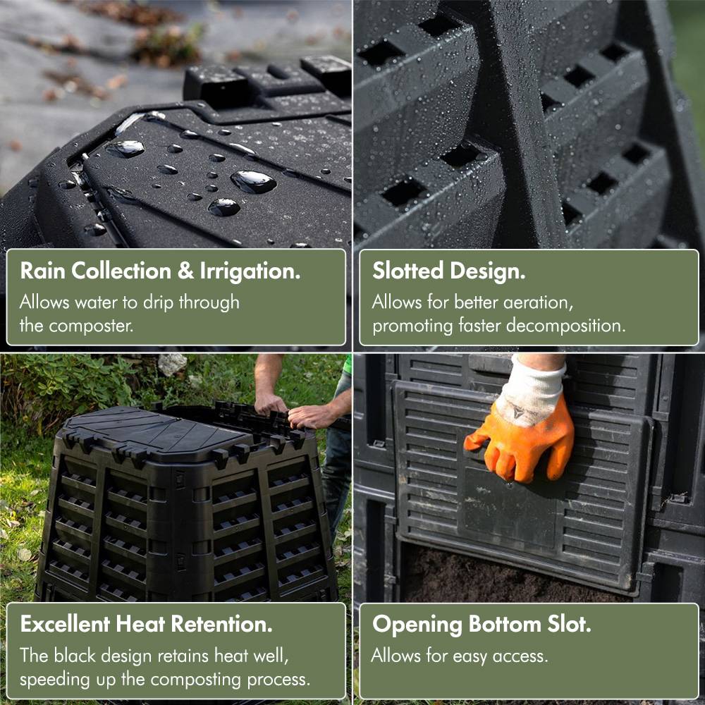 Black Composter Bin 480L