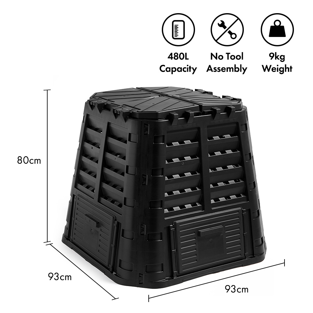 Black Composter Bin 480L