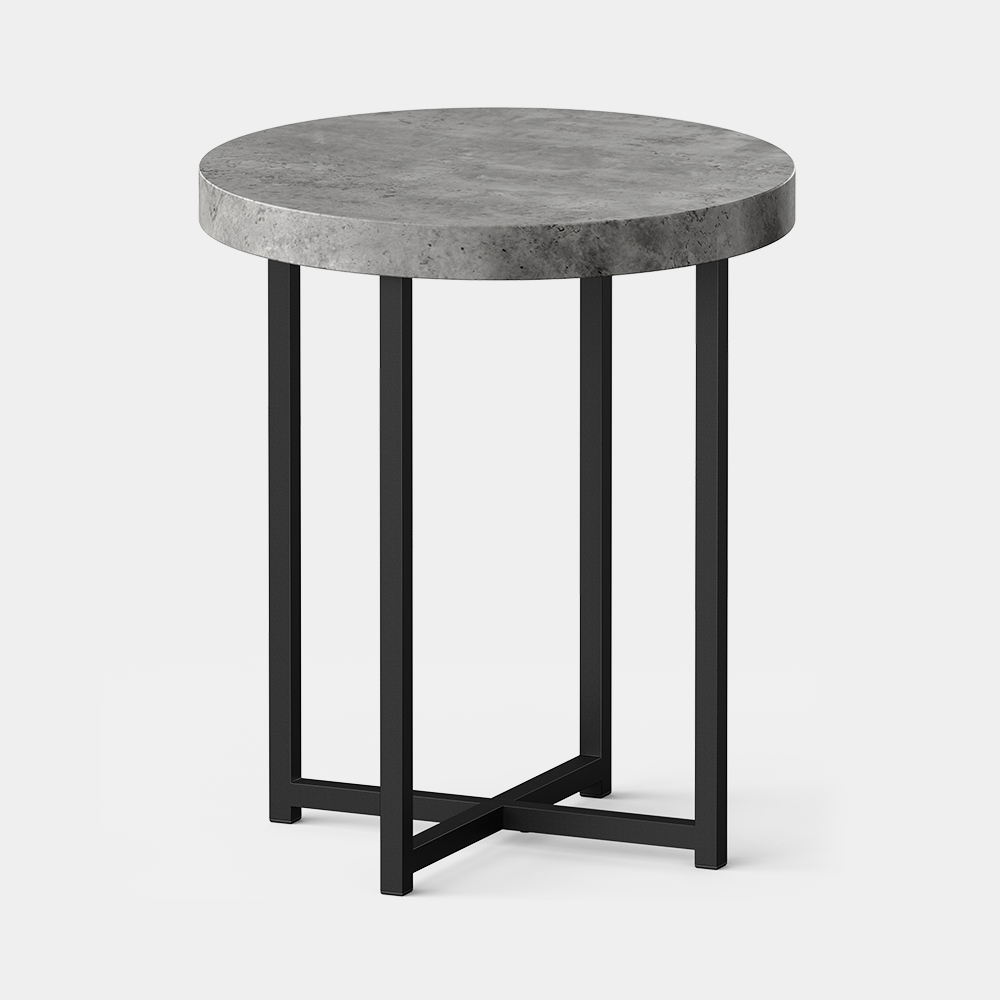 Concrete Effect Grey Side Table