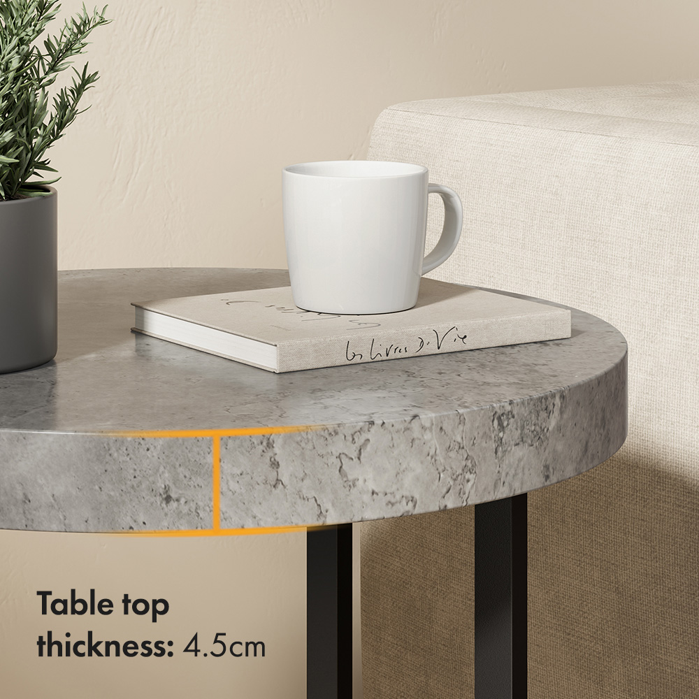 Concrete Effect Grey Side Table