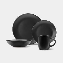 Matte Black Dinner Set – 16 Piece