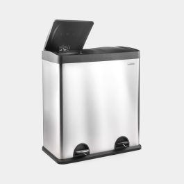 Double Compartment Pedal Recycling Bin - 60L