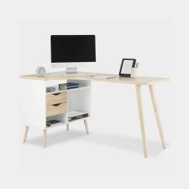 Koto White & Oak Effect Computer Desk