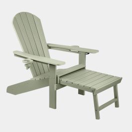 Westport Adirondack Green Garden Chair with Footstool