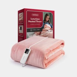 Pink Heated Throw Blanket