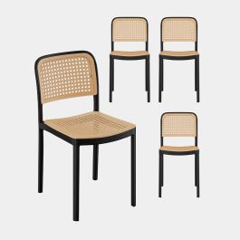 Rattan Effect Brewer Dining Chairs  - Set of 4