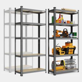 5-Tier Metal Shelving Unit x3 –  Grey (180 x 90 x 40cm)