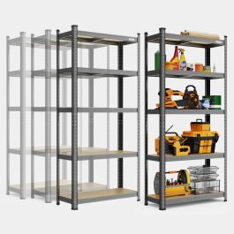 5-Tier Metal Shelving Unit x4 –  Grey (180 x 90 x 40cm)