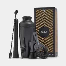 Parisian Black Cocktail Shaker Set – 6 Piece