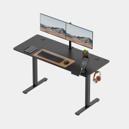 Black Standing Desk 140x60cm with USB-C Charging Port