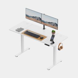 White Standing Desk 140x60cm with USB-C Charging Port