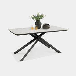 Atherton 160cm White Marble Effect Dining Table - 6 Seater