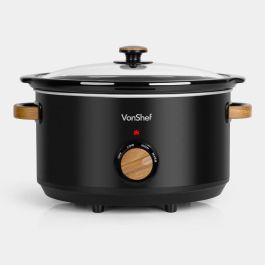 Fika Black & Wood 6.5L Slow Cooker