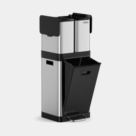 Triple Stainless Steel Recycling Bin - 32L