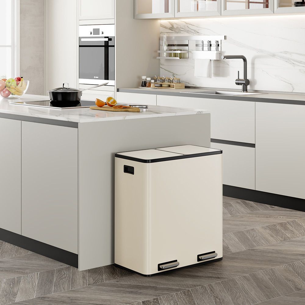 Matte Cream Double Bin - 60L