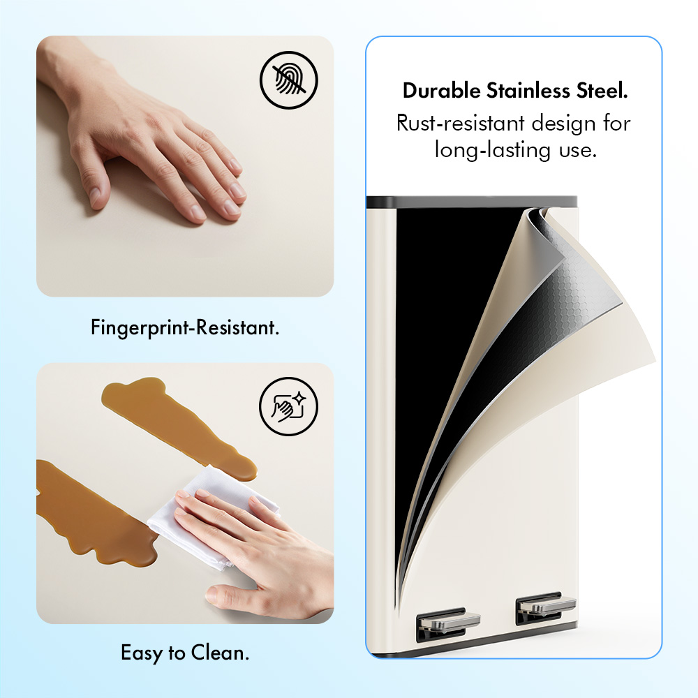 Matte Cream Double Bin - 60L