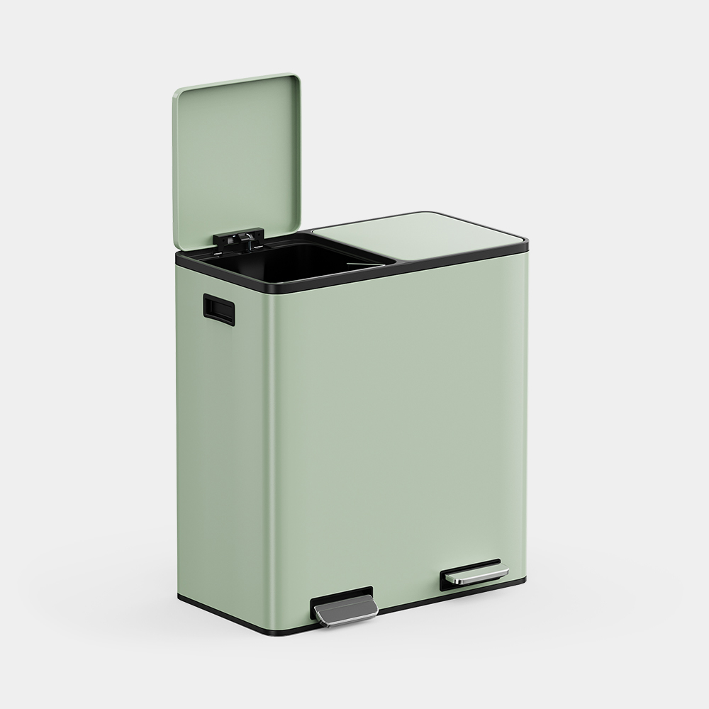 Matte Sage Green Double Bin - 60L
