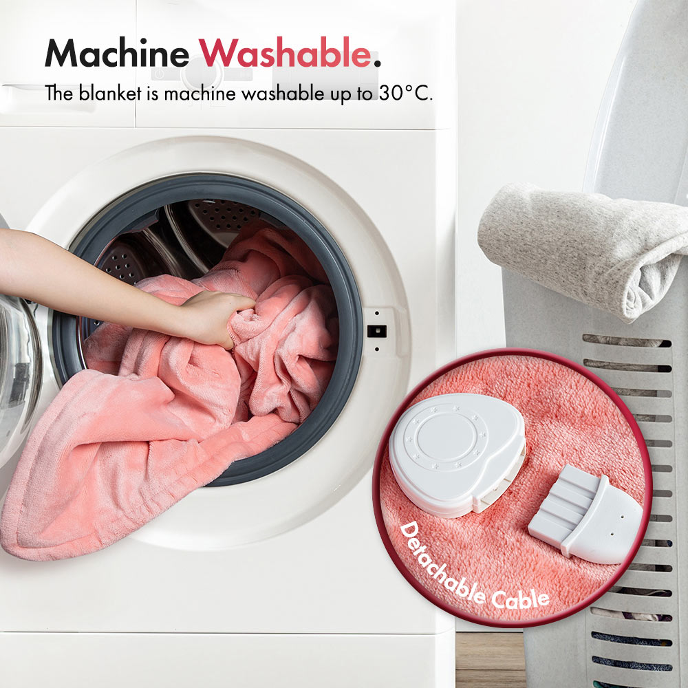 Pink Heated Throw Blanket