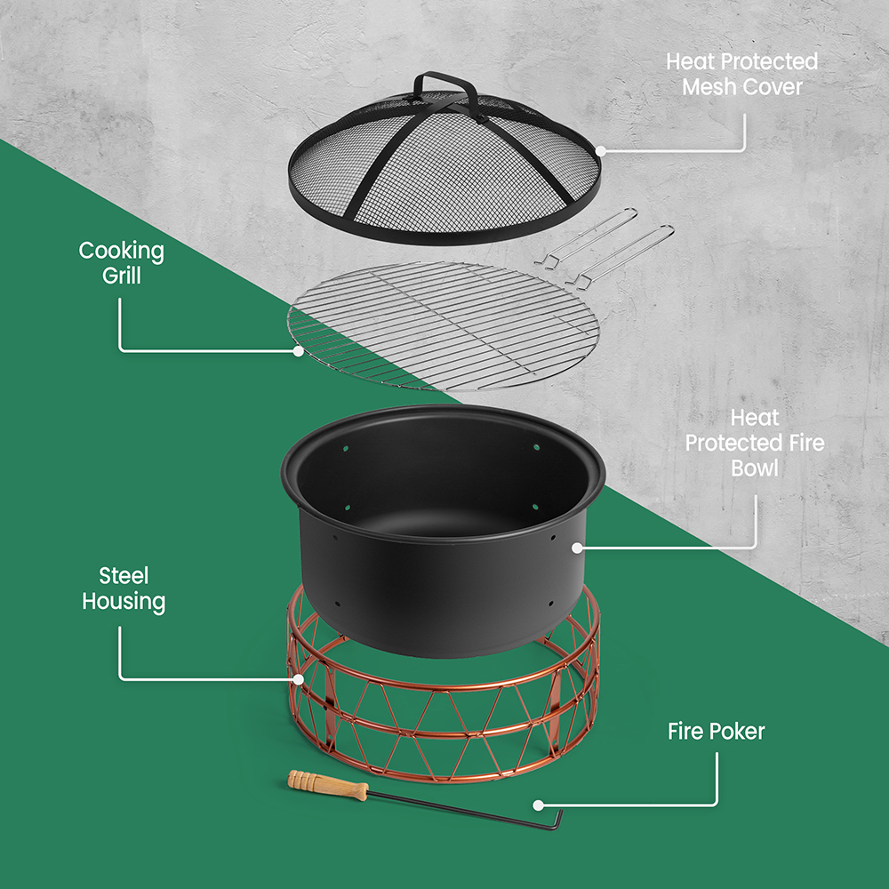 Black & Copper Fire Pit 