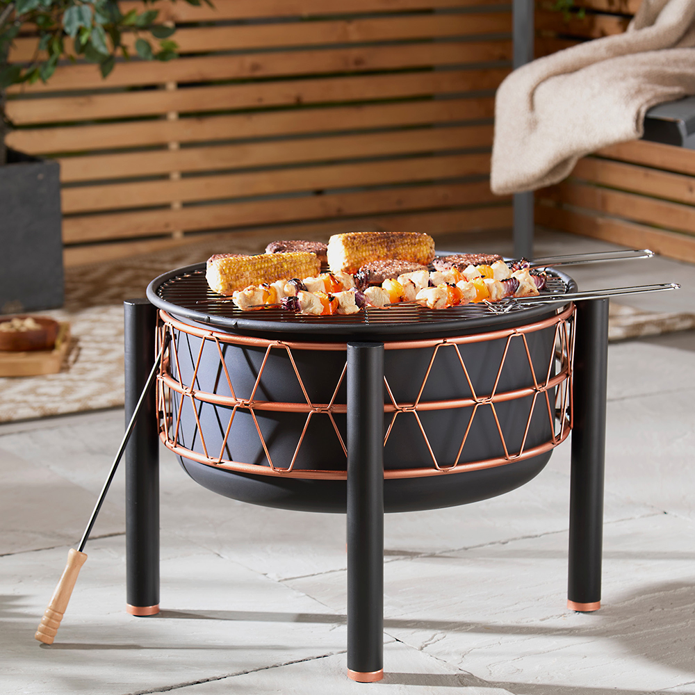 Black & Copper Fire Pit 