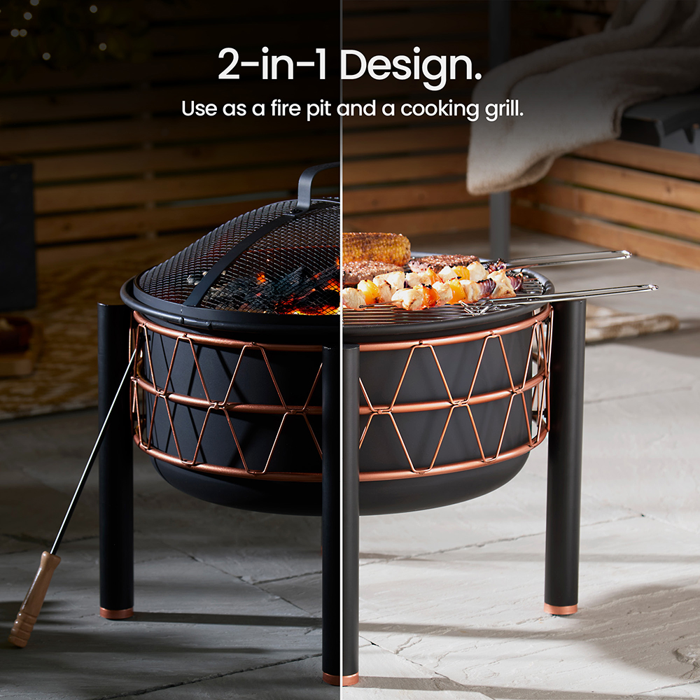 Black & Copper Fire Pit 