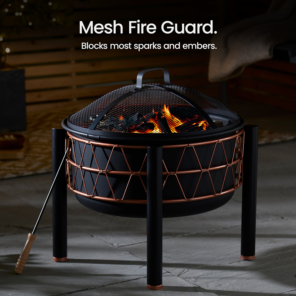 Black & Copper Fire Pit 
