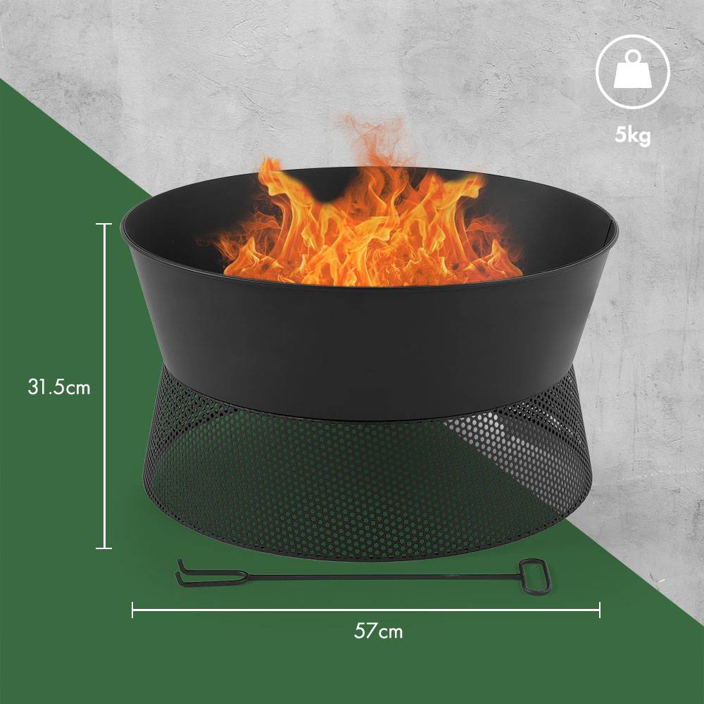 Round Fire Pit with Mesh Base