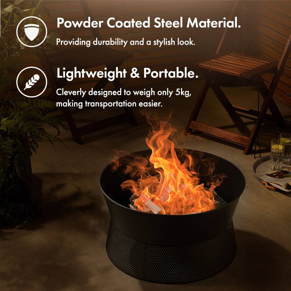 Round Fire Pit with Mesh Base
