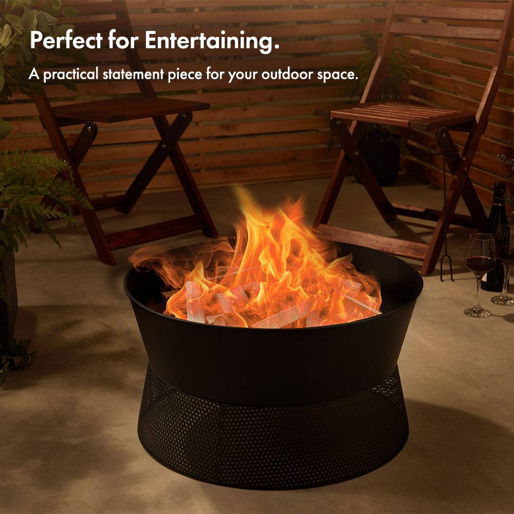 Round Fire Pit with Mesh Base