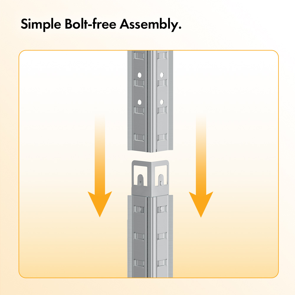 5-Tier Galvanised Steel Corner Shelving Unit x5 –  Silver (180 x 90 x 40cm)