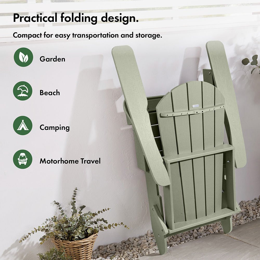 Westport Adirondack Green Folding Garden Chair