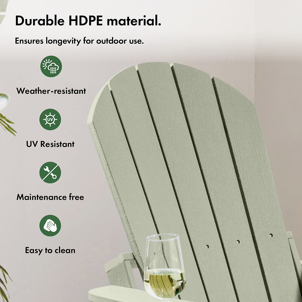 Westport Adirondack Green Folding Garden Chair