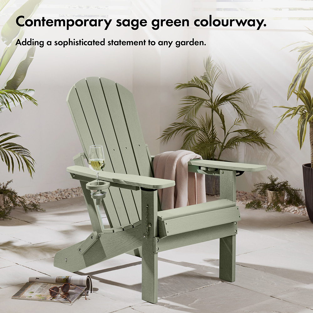 Westport Adirondack Green Folding Garden Chair