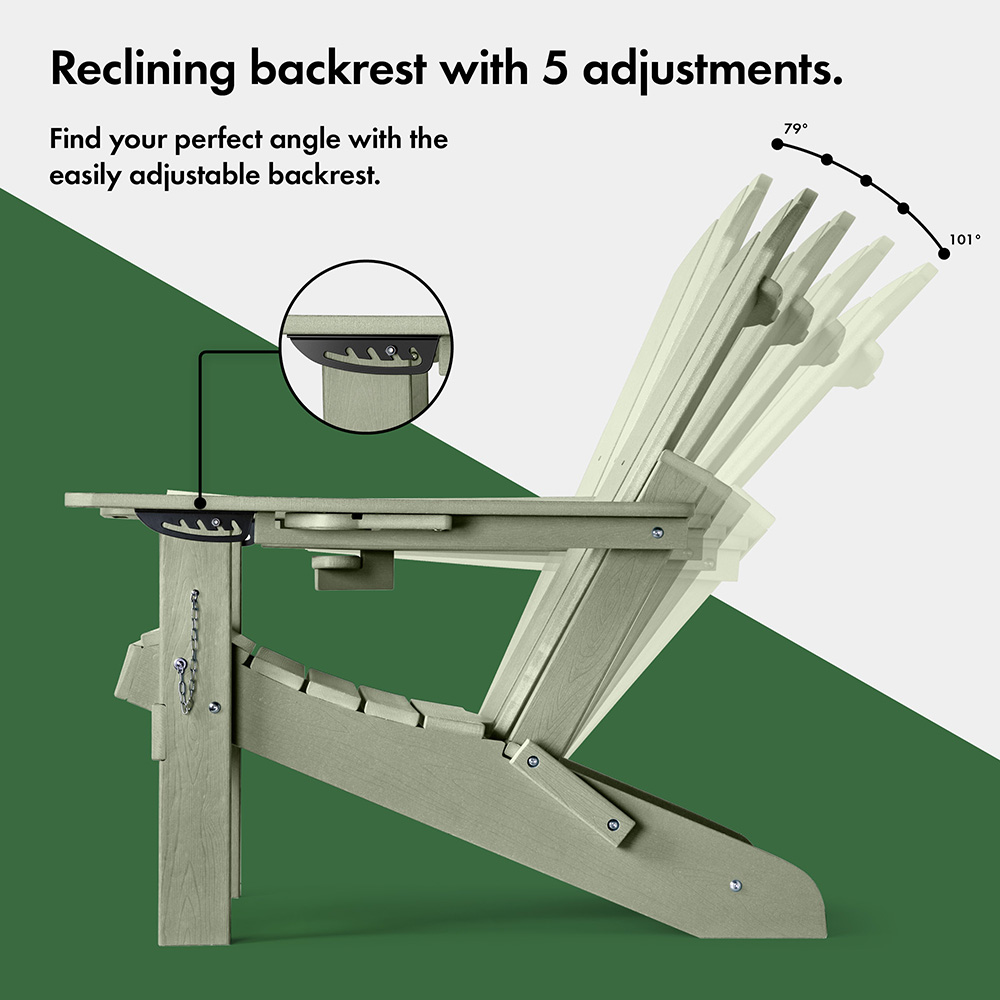 Westport Adirondack Green Folding Garden Chair