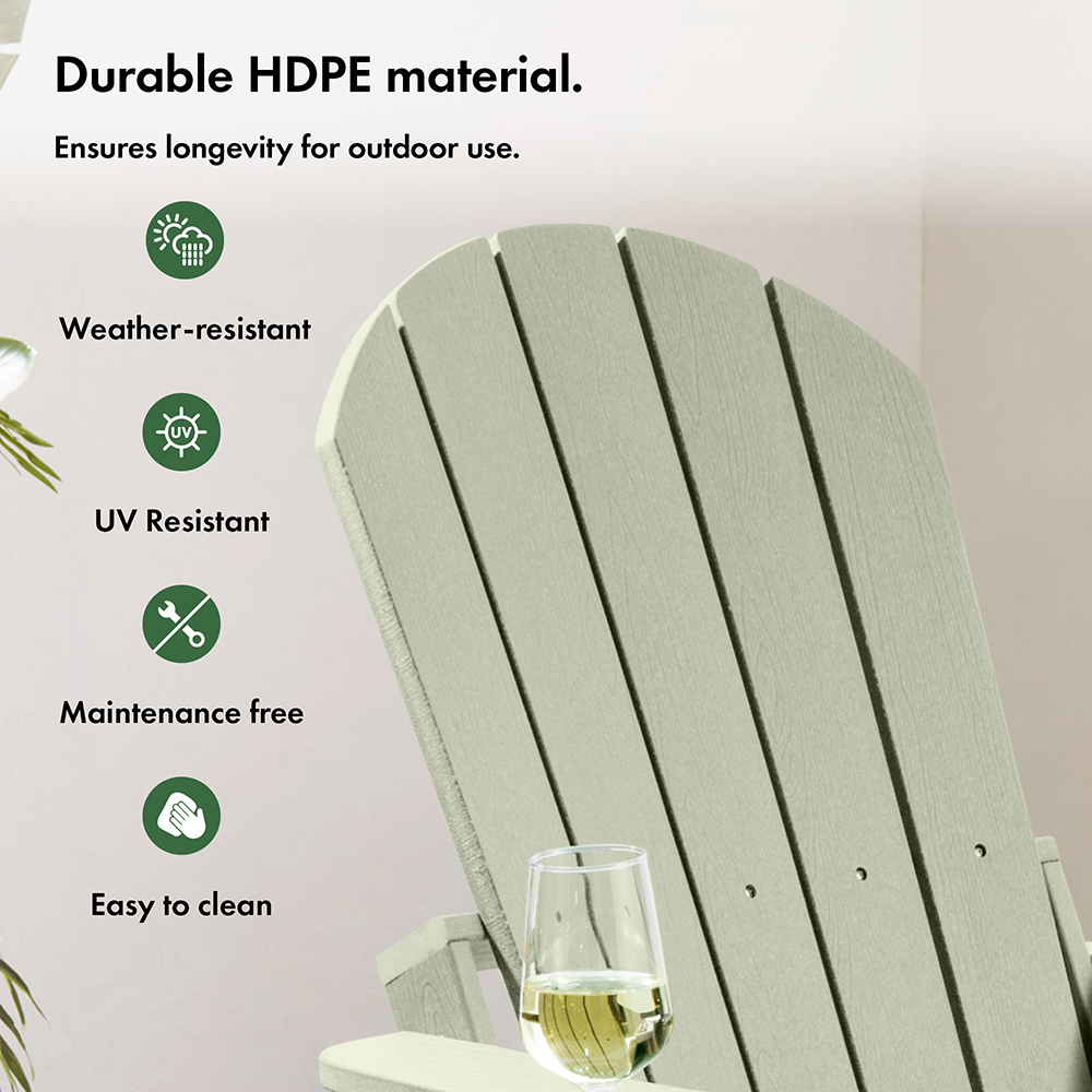 Westport Adirondack Green Garden Chair with Footstool