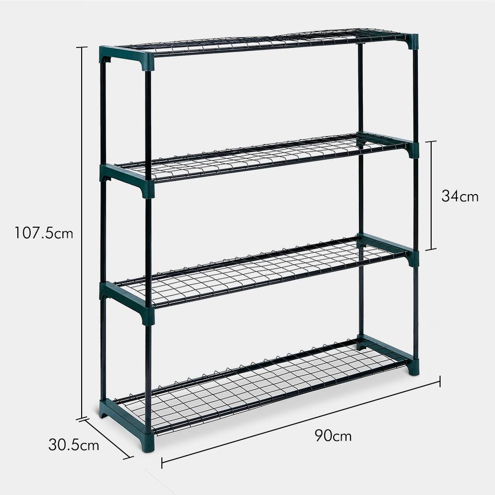4-Tier Steel Shelving Unit x2 – Green (107 x 90 x 30cm)