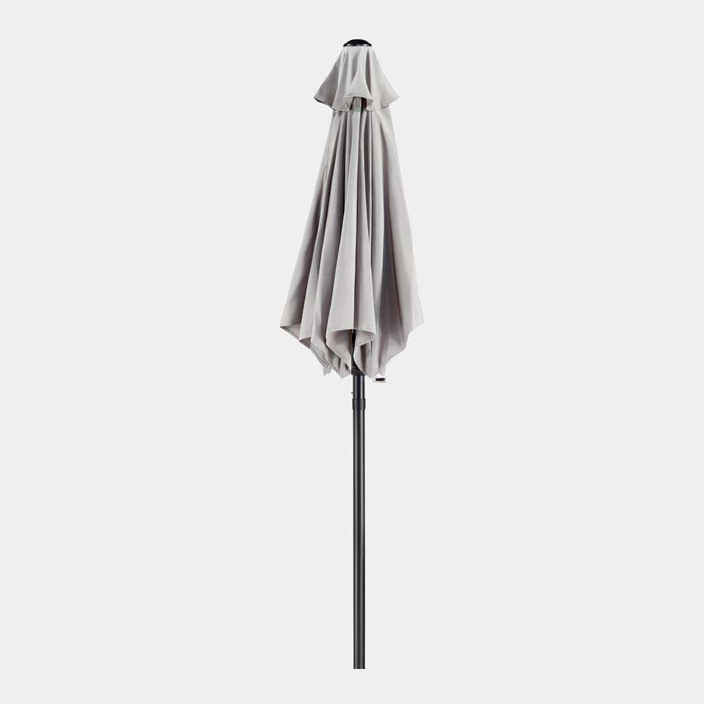 Grey 2.7m Steel Garden Parasol & Base Set (9kg)