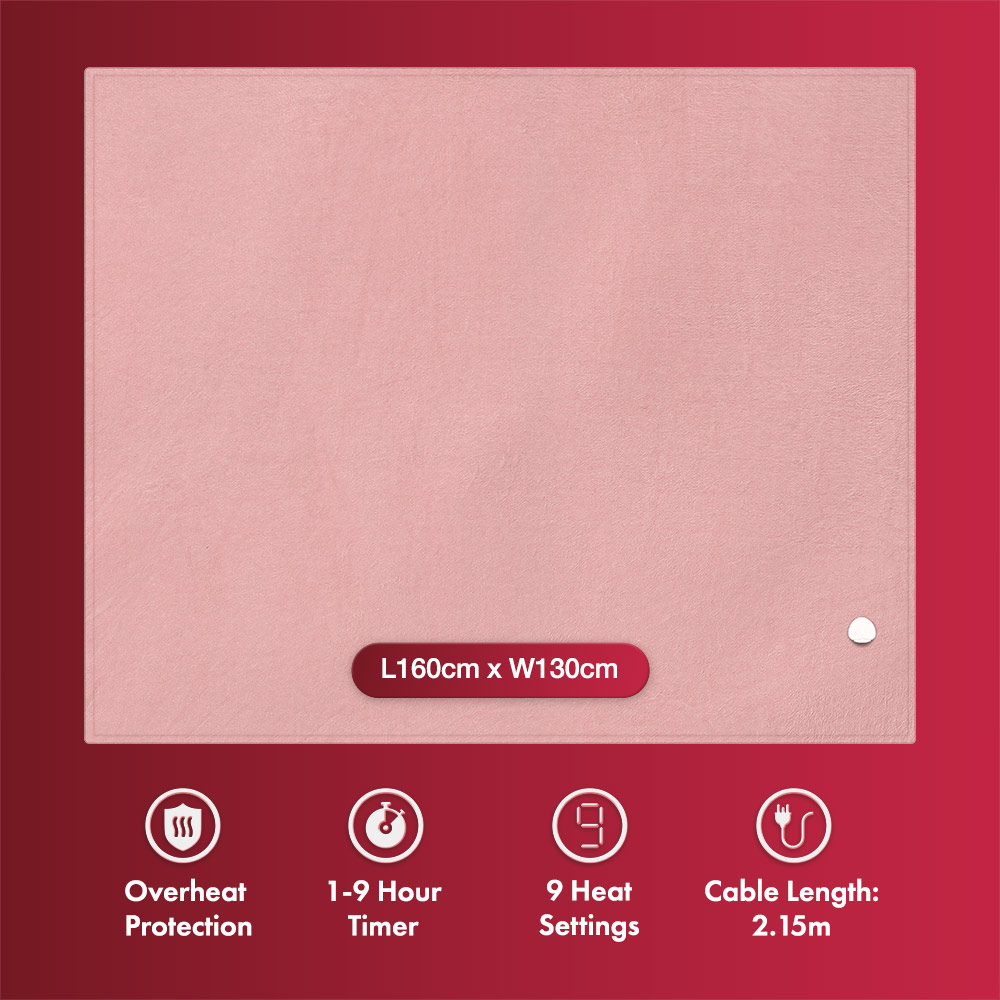 Pink Heated Throw Blanket