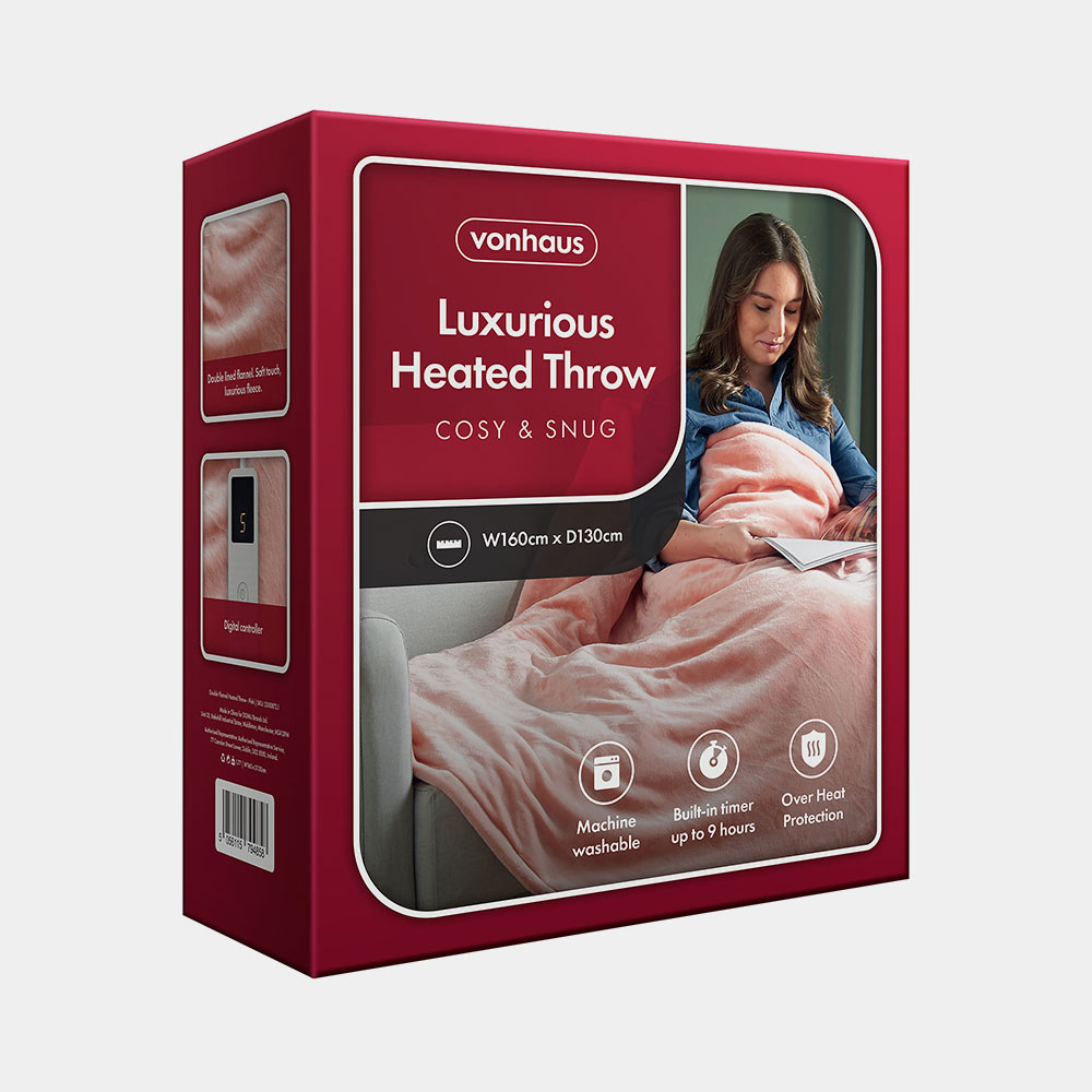 Pink Heated Throw Blanket