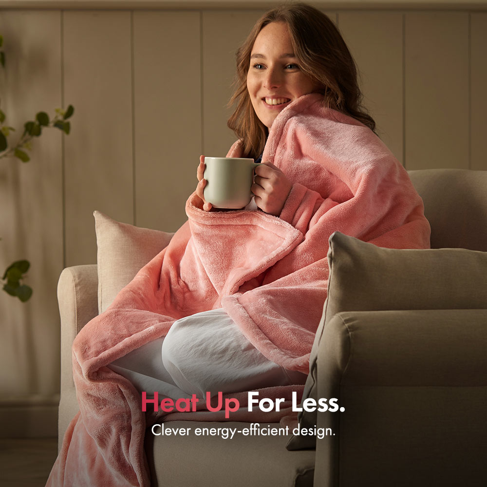 Pink Heated Throw Blanket
