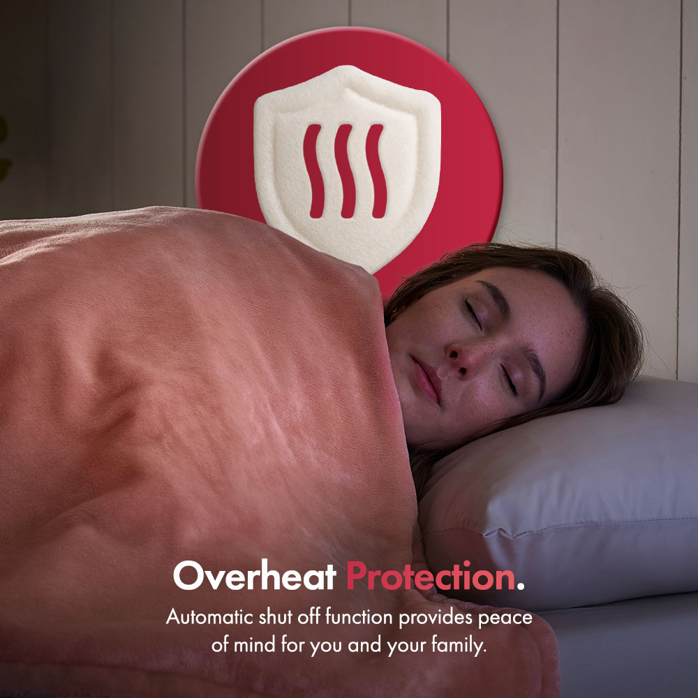 Pink Heated Throw Blanket