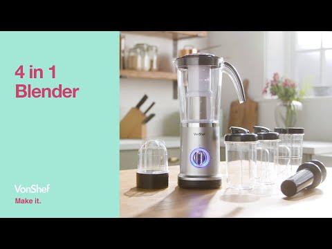 Looking for the kitchen appliance that helps blend, juice and grind? Meet the Vonshef 4-in-1 Blender, Juicer, Grinder & Smoothie Maker!